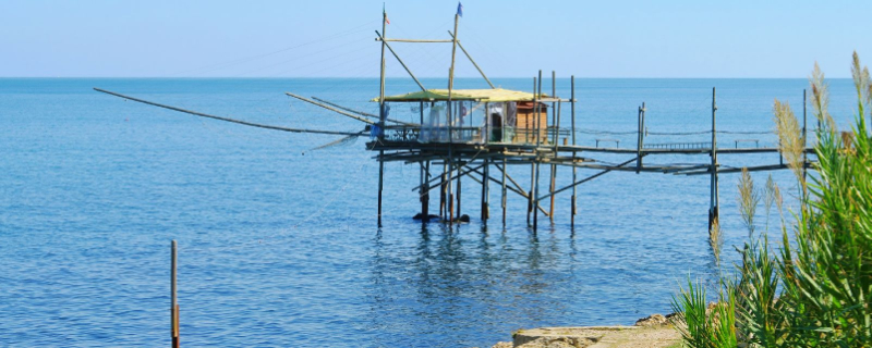 An old Trabocchi fishing "machine" typical of the Chieti coast in the Abruzzo region 